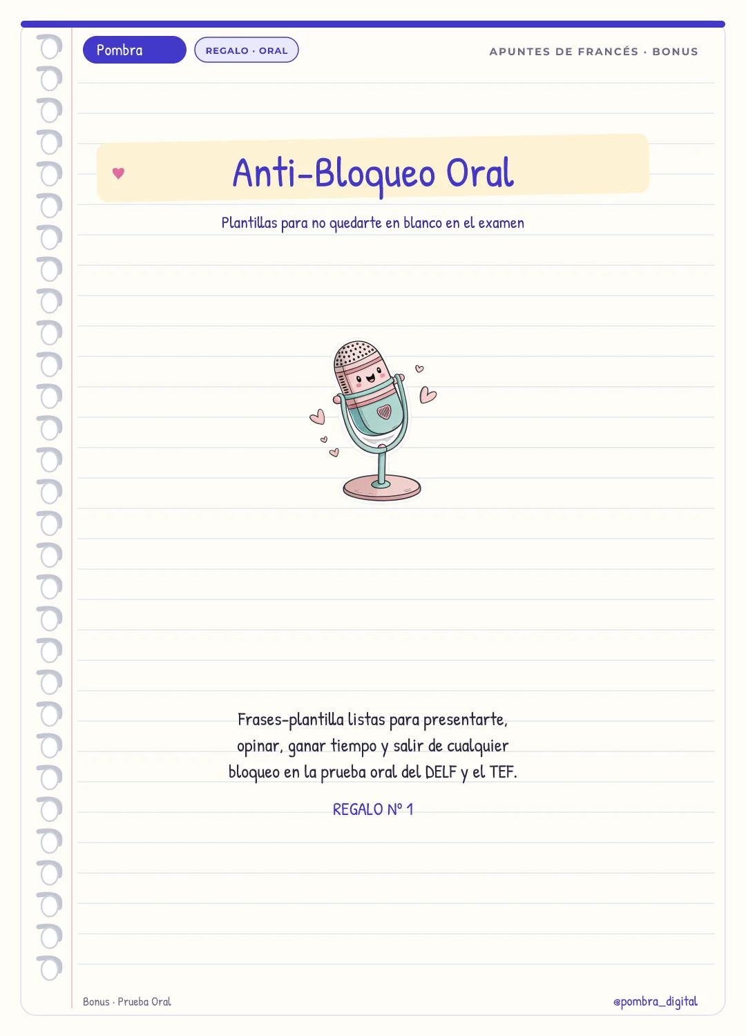 Mini-portada del bonus: Plantillas Anti-Bloqueo para la Prueba Oral